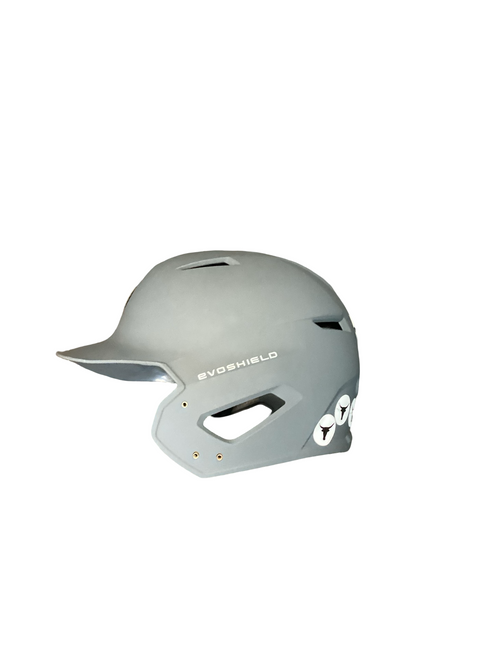 Vist Large View of Product Image Which is Used Evoshield GREY HELMET Batting Helmet No Mask Grey M/L
