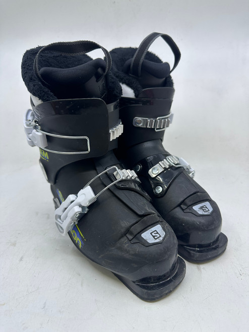 Vist Large View of Product Image Which is Used Salomon TEAM Boys DH Ski Boot Black 200 MP - Y13.5