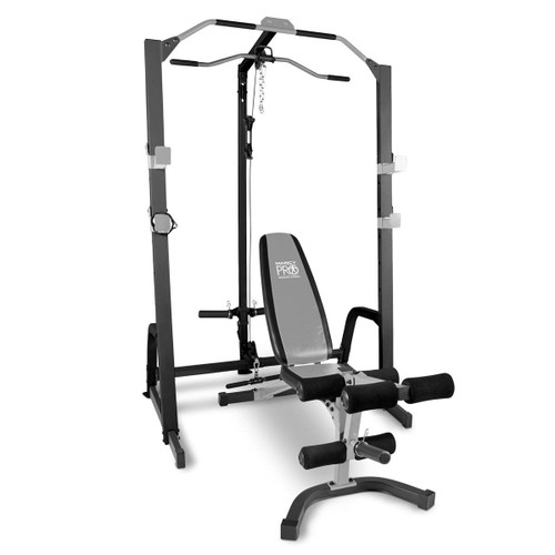 Vist Large View of Product Image Which is Used Marcy Pro Home Gym Fitness Deluxe Cage System Machine with Weight Lifting Bench 11805-S000064749