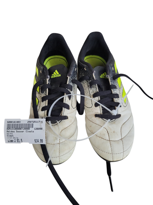 Vist Large View of Product Image Which is Used Adidas Soccer Cleats White Junior 01.5 11708-S000181403