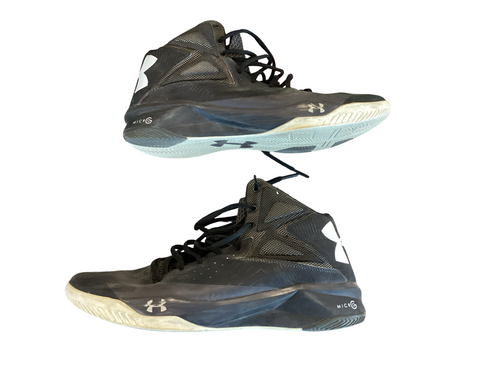 Vist Large View of Product Image Which is Used Under Armour Basketball Shoes M Black Youth 10.5