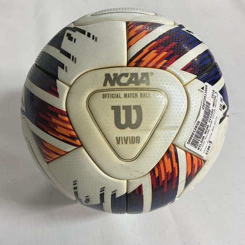 Vist Large View of Product Image Which is Used Wilson WILSON NCAA VIVIDO MATCH SOCCER BALL SZ All Size Soccer Ball Purple And White 5