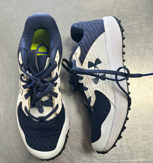 Vist Large View of Product Image Which is Used Under Armour CHARGED TURF BB/SB Cleats Navy Blue Senior 8.5
