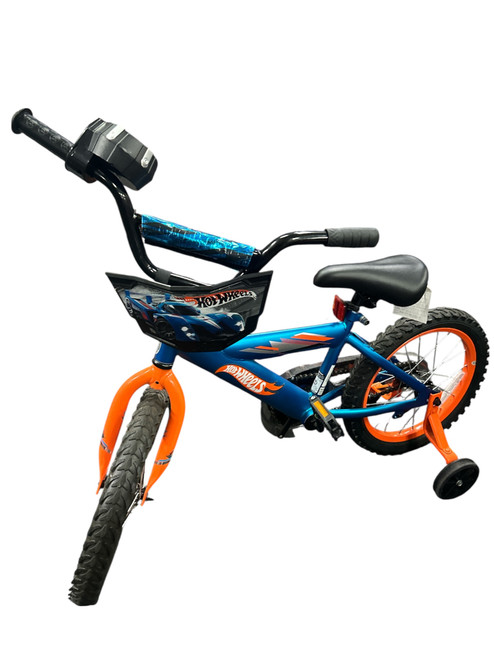 Vist Large View of Product Image Which is Used Huffy HOT WHEELS BIKE Training Wheel Bike Boys Royal Blue 18" 11885-S000186377