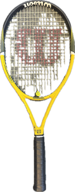 Vist Large View of Product Image Which is Used Wilson HAMMER 5.0 Adult Tennis Racquet Yellow 4 3/8"