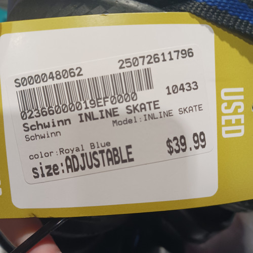 Vist Large View of Product Image Which is Used Schwinn INLINE SKATE Senior Rec Fitness Skates Royal Blue Adjustable