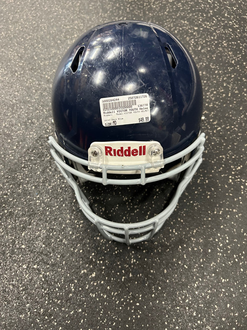 Vist Large View of Product Image Which is Used Riddell VICTOR YOUTH HELMET FB Helmet Navy Blue MD