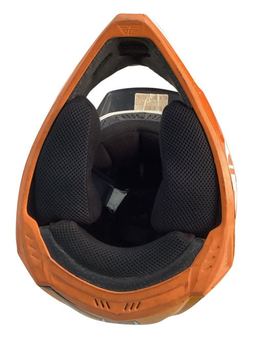 Vist Large View of Product Image Which is Used FLY RACING HELMET ELITE Junior Helmet Orange SM 11709-S000070363