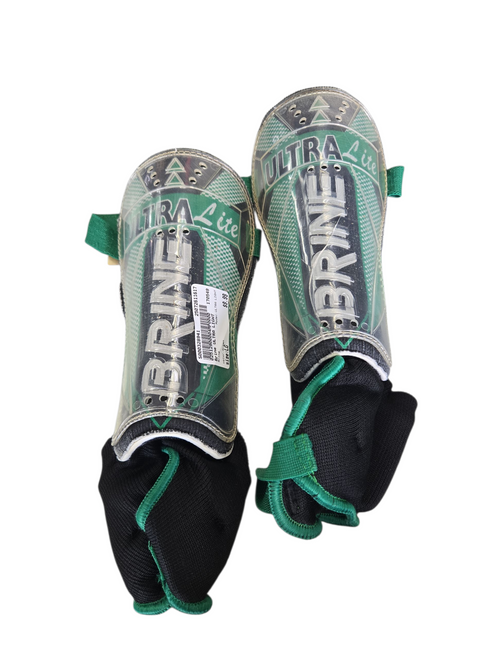 Vist Large View of Product Image Which is Used Brine ULTRA LIGHT Soccer Shin Guards Adult Green LG 11617-S000328941