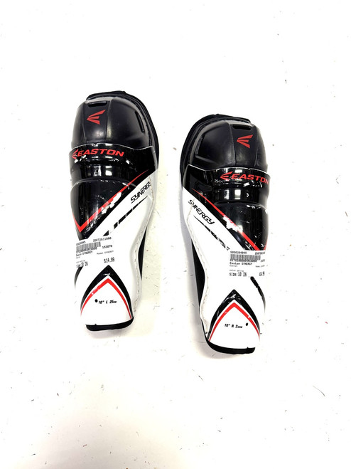 Vist Large View of Product Image Which is Used Easton SYNERGY Youth Shin Guards White 10" 11860-S000294945