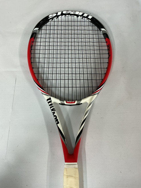 Vist Large View of Product Image Which is Used Wilson WILSON STEAM 99S TENNIS RACQUET Adult Tennis Racquet Red 4 5/8"