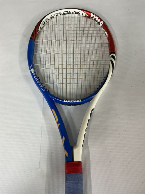 Vist Large View of Product Image Which is Used Wilson WILSON TOUR LIMITED Adult Tennis Racquet Royal Blue 4 5/8"