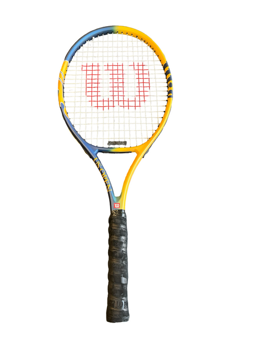 Vist Large View of Product Image Which is Used Wilson US OPEN Adult Tennis Racquet Yellow 4 1/2" 11682-S000118337
