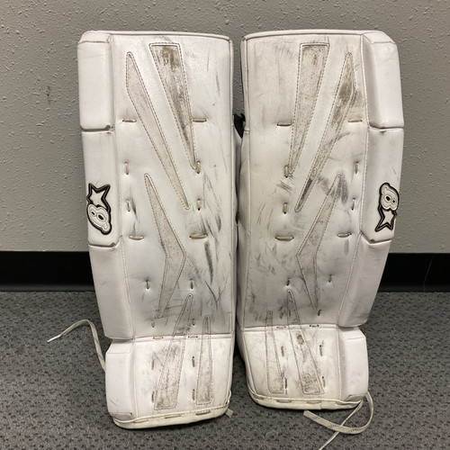 Vist Large View of Product Image Which is Used Brians NETZERO Goalie Leg Pads Youth White 25" 11855-S000188544
