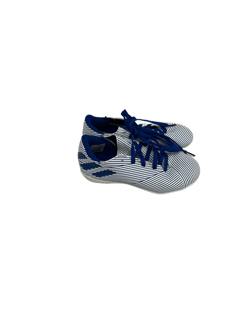 Vist Large View of Product Image Which is Used Adidas Nemeziz Yth 12.5 Soccer Indoor Shoes White And Royal Blue  11692-S000139300