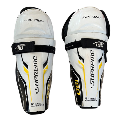 Vist Large View of Product Image Which is Used Bauer SUPREME Intermediate Shin Guards White 9"