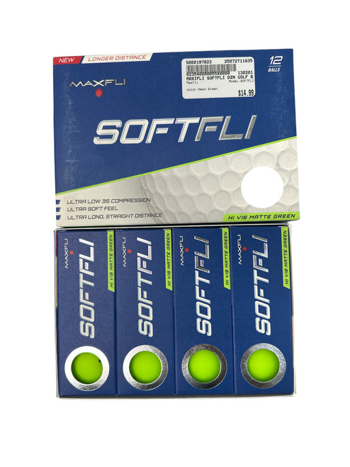 Vist Large View of Product Image Which is Used Maxfli SOFTFLI 12 Pack - Golf Balls Neon Green 11835-S000197023