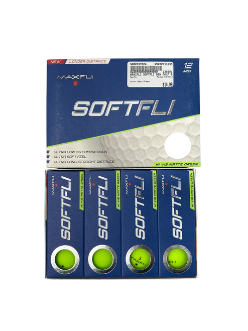 Vist Large View of Product Image Which is Used Maxfli SOFTFLI 12 Pack - Golf Balls Neon Green 11835-S000197024