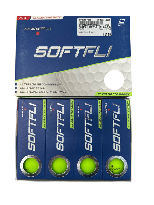 Vist Large View of Product Image Which is Used Maxfli SOFTFLI 12 Pack - Golf Balls Neon Green 11835-S000197025
