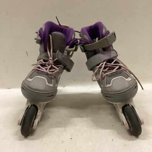 Vist Large View of Product Image Which is Used OXELO ADJ SKATES Senior Rec Fitness Skates Purple Adjustable