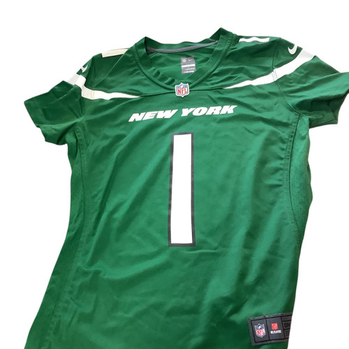 Vist Large View of Product Image Which is Used Nike NYJ SAUCE GARDNER JERSEY YTH MD FB Top Adult Green MD 11479-S000399752