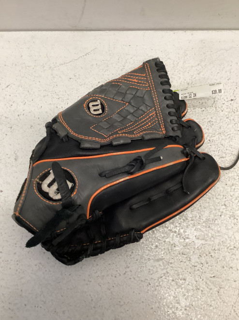 Vist Large View of Product Image Which is Used Wilson FNYX BB/SB Glove RH Throw Black 12" 11443-S000196293