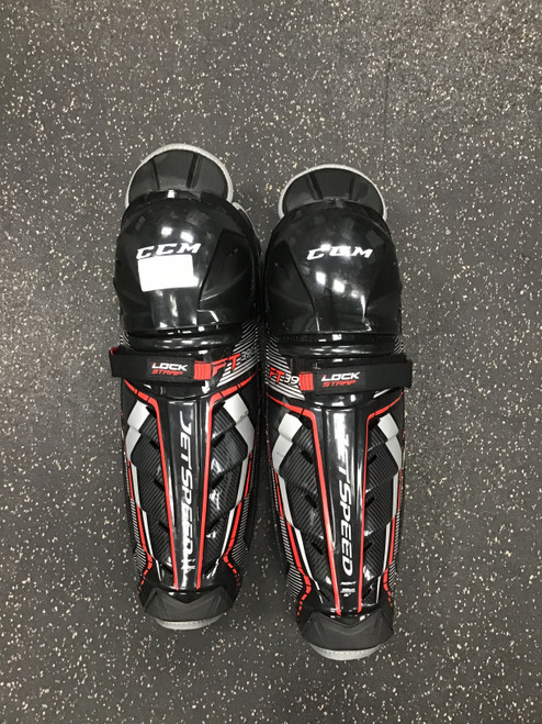 Vist Large View of Product Image Which is Used CCM JETSPEED FT390 SHINS Senior Shin Guards Black 15" 11774-S000082199