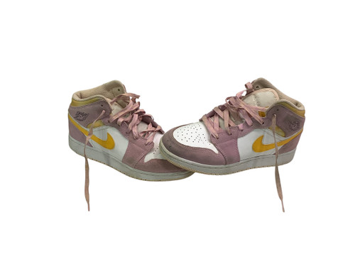 Vist Large View of Product Image Which is Used Jordan 1 MID Basketball Shoes Y White And Pink Junior 05 11347-S000251958