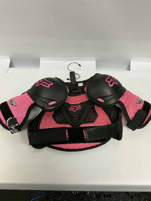 Vist Large View of Product Image Which is Used Fox KIDS M/L CHEST PROTECTOR Junior Neck Brace Pink
