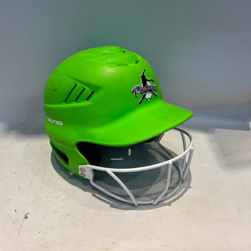 Vist Large View of Product Image Which is Used Rawlings GREEN SOFTBALL Batting Helmet w/Mask Green LG 11878-S000021868