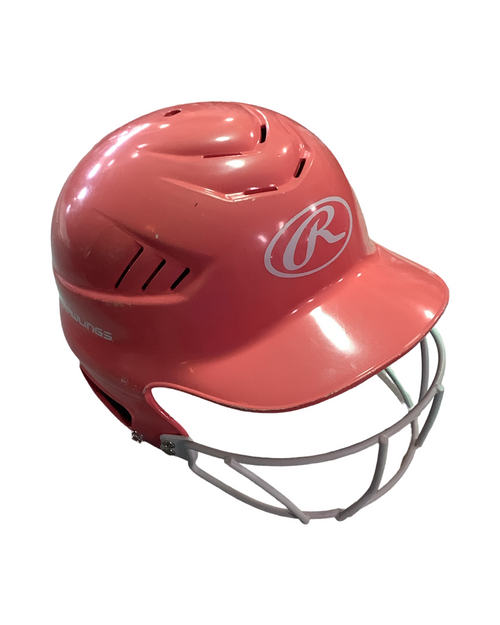 Vist Large View of Product Image Which is Used Rawlings HELMET Batting Helmet w/Mask Pink MD 11724-S000215616