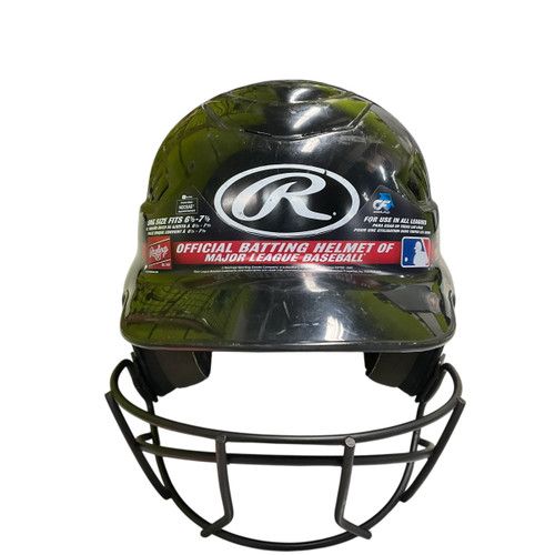 Vist Large View of Product Image Which is Used Rawlings BATTING HELMET W/ MASK Batting Helmet w/Mask Black SM 11484-S000285135