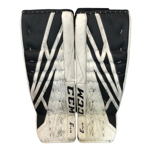 Vist Large View of Product Image Which is Used CCM E 4.9 Goalie Leg Pads Senior Black 34" 11820-S000044133