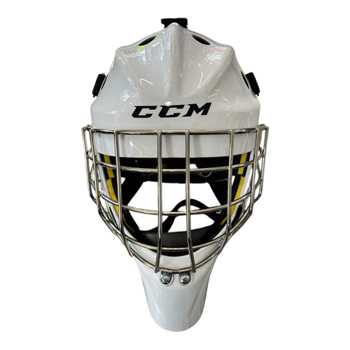 Vist Large View of Product Image Which is Used CCM AXIS 1.5 Senior Goalie Helmet/Mask White One Size 11820-S000044136