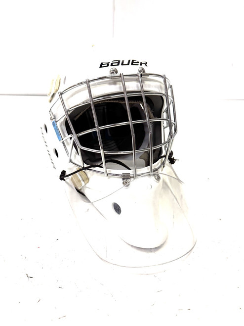Vist Large View of Product Image Which is Used Bauer 930 GOAL MASK M/L Senior Goalie Helmet/Mask White One Size 11860-S000295050