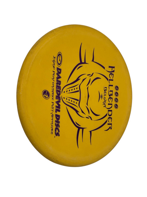 Vist Large View of Product Image Which is Used DAREDEVIL DISCS HELLBENDER BELUGA X-Grip Performance Putt Disc Golf 166g