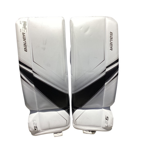 Vist Large View of Product Image Which is Used Bauer SUPREME S27 Goalie Leg Pads Junior White XS 11812-S000158656