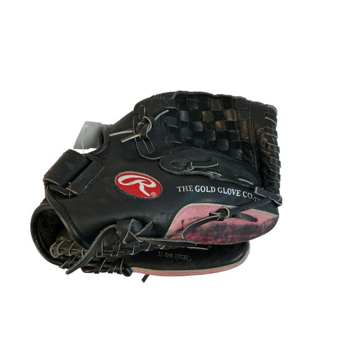 Vist Large View of Product Image Which is Used Rawlings FASTPITCH RH Throw Fastpitch Gloves Black 11 3/4"