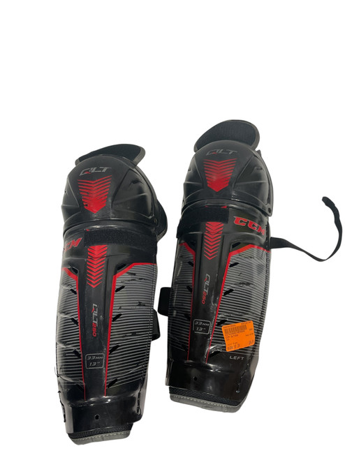 Vist Large View of Product Image Which is Used CCM QLT250 Junior Shin Guards Black 13" 11847-S000028066
