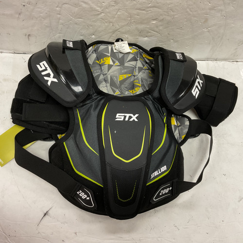 Vist Large View of Product Image Which is Used STX STALLION 200+ Lacrosse Shoulder Pads Black LG