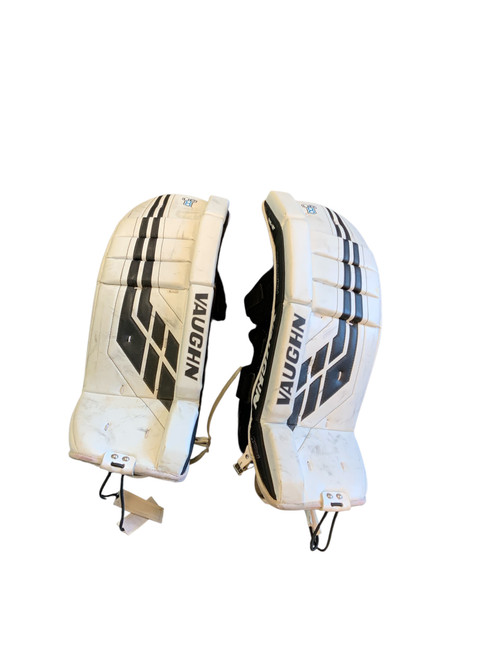 Vist Large View of Product Image Which is Used Vaughn VE8 26+2 Goalie Leg Pads Youth White 26" 11823-S000033099