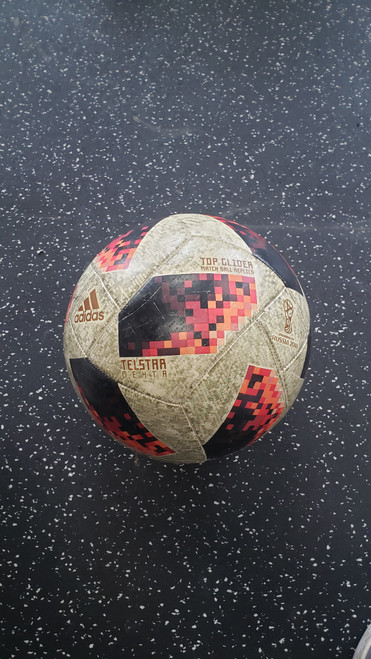 Vist Large View of Product Image Which is Used Adidas TELSTAR ME4TA All Size Soccer Ball Gun Metal And Coral 5
