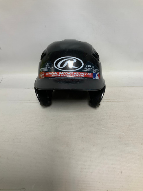 Vist Large View of Product Image Which is Used Rawlings VELO Batting Helmet No Mask Black LG 11823-S000033101