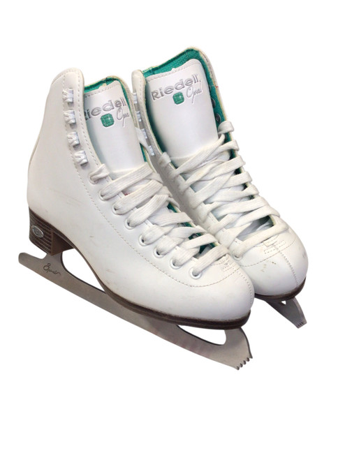 Vist Large View of Product Image Which is Used Riedell OPAL Girls Figure Skate White Junior 04