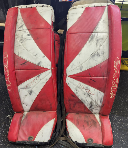 Vist Large View of Product Image Which is Used Eagle SENTRY1 Goalie Leg Pads Senior Red LG 10589-S000416555