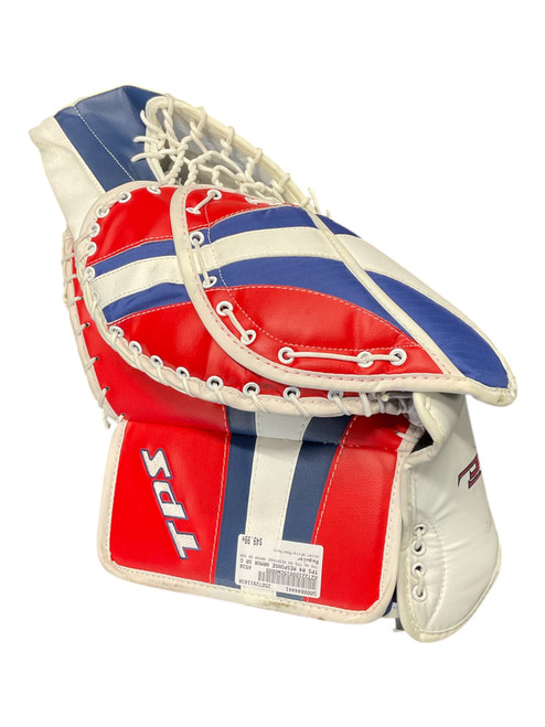 Vist Large View of Product Image Which is Used TPS Hockey TPS R4 RESPONSE ARMOR SR GOALIE CATCHER Senior Goalie Catcher White/Red/Navy