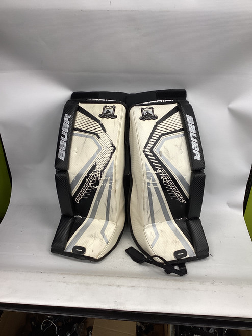 Vist Large View of Product Image Which is Used Bauer PRODIGY Goalie Leg Pads Youth Black 22" 11851-S000035401