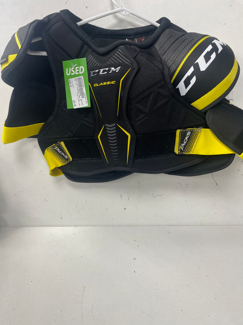 Vist Large View of Product Image Which is Used CCM CLASSIC PRO Junior Shoulder Pads Black LG 11891-S000305063