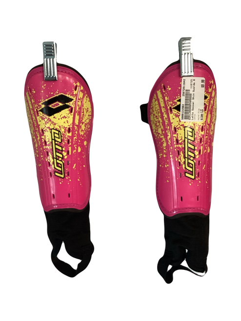 Vist Large View of Product Image Which is Used Lotto Soccer Shin Guards Adult Pink LG 11642-S000131563