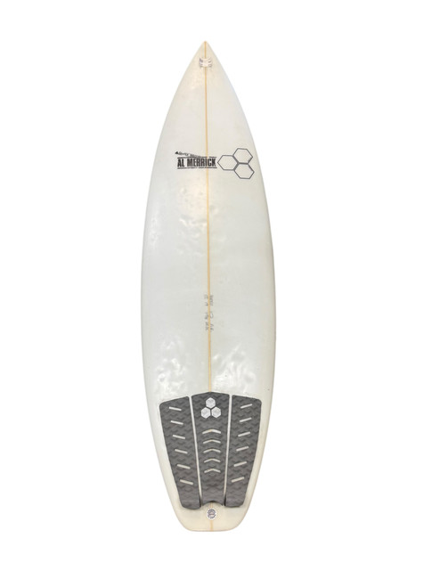 Vist Large View of Product Image Which is Used Al Merrick FRED RUBBLE Surfboard White 5Ft 11In